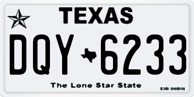 TX license plate DQY6233
