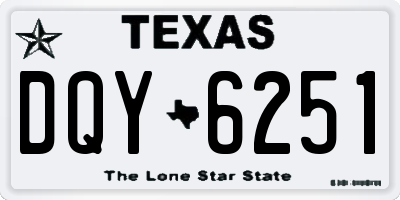 TX license plate DQY6251