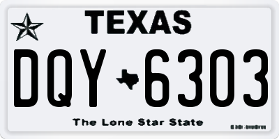 TX license plate DQY6303