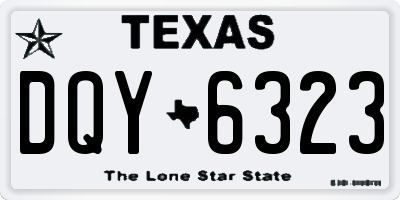 TX license plate DQY6323