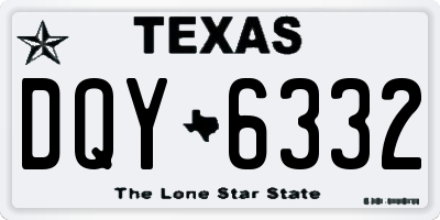 TX license plate DQY6332