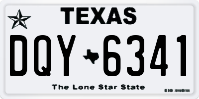 TX license plate DQY6341