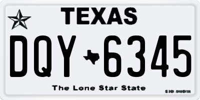 TX license plate DQY6345
