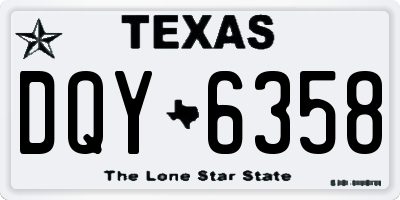TX license plate DQY6358