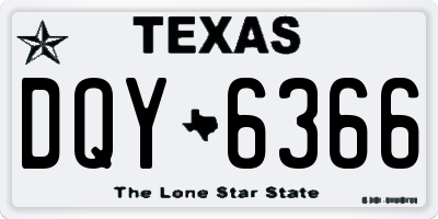 TX license plate DQY6366