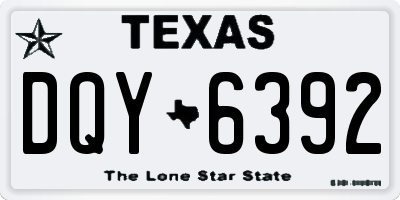 TX license plate DQY6392