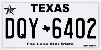 TX license plate DQY6402