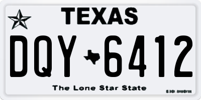 TX license plate DQY6412