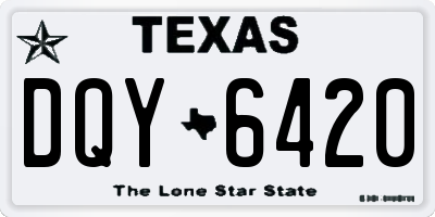TX license plate DQY6420