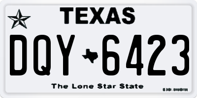 TX license plate DQY6423