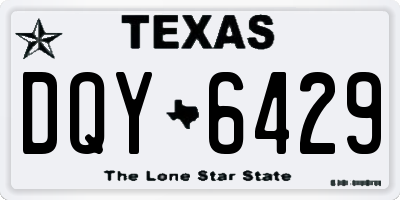 TX license plate DQY6429