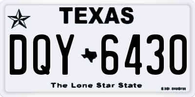 TX license plate DQY6430