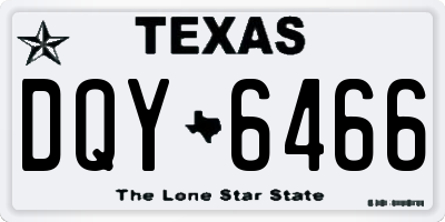TX license plate DQY6466