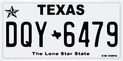 TX license plate DQY6479