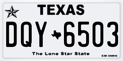TX license plate DQY6503