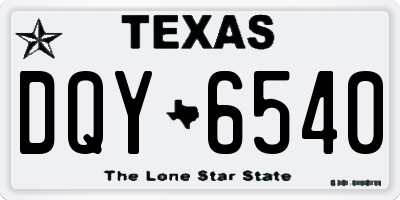 TX license plate DQY6540