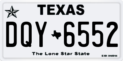 TX license plate DQY6552