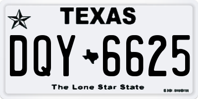 TX license plate DQY6625