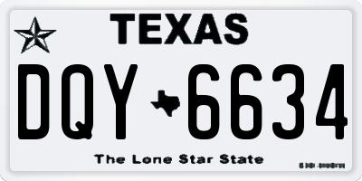 TX license plate DQY6634