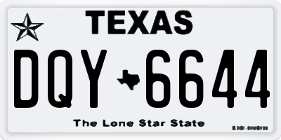TX license plate DQY6644