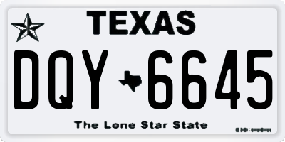 TX license plate DQY6645