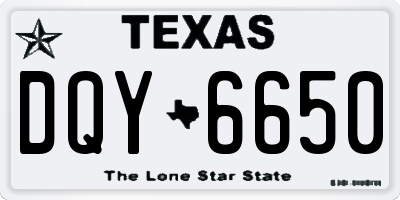 TX license plate DQY6650