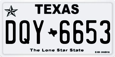 TX license plate DQY6653