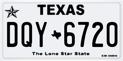 TX license plate DQY6720