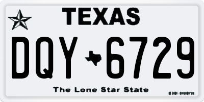 TX license plate DQY6729