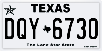 TX license plate DQY6730