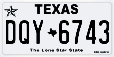 TX license plate DQY6743