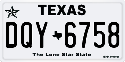 TX license plate DQY6758