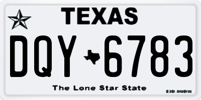 TX license plate DQY6783
