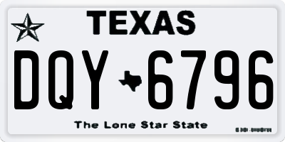 TX license plate DQY6796