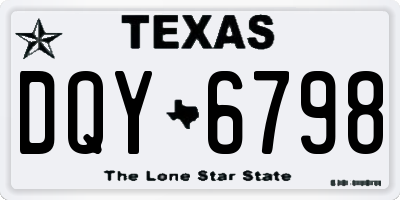 TX license plate DQY6798