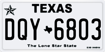 TX license plate DQY6803