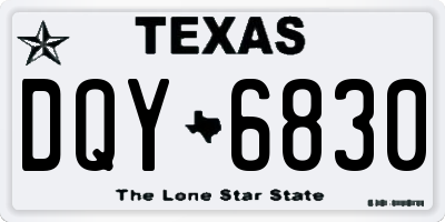 TX license plate DQY6830