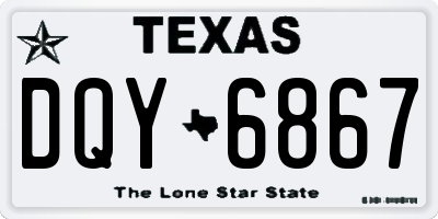 TX license plate DQY6867