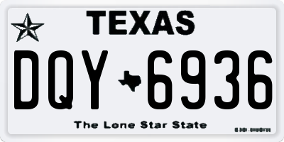 TX license plate DQY6936