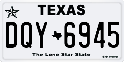 TX license plate DQY6945