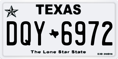 TX license plate DQY6972