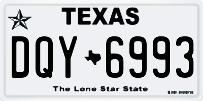 TX license plate DQY6993