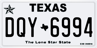 TX license plate DQY6994