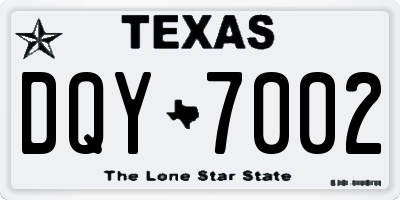 TX license plate DQY7002