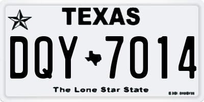 TX license plate DQY7014