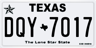 TX license plate DQY7017
