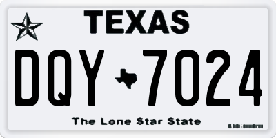 TX license plate DQY7024