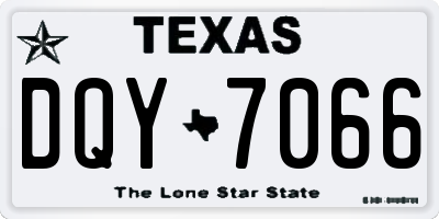 TX license plate DQY7066