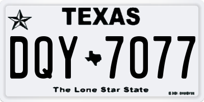 TX license plate DQY7077