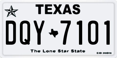 TX license plate DQY7101